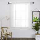 vctops Solid Color Sheer Voile Window Curtains Light Filtering Tie Up Shade Adjustable Balloon Drapes Treatment for Small Window,1 Panel (24" x 47",White)