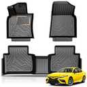 KUST Floor Mats for 2018-2024 Toyota Camry Accessories (Not for Hybrid), All Weather Floor Liners Front Rear 2 Rows Car Mats TPE Rubber Raised Edge, Extra Heel Pad Plate