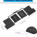 A1707 A1820 Laptop Battery for MacBook Pro 15 inch A1707 (Late 2016 Mid 2017) Touch Bar EMC 3162 3072 Series MLH32LL/A MLH42LL/A MLW72LL/A MLW72HN/A MLW82LL/A MPTR2LL/A MPTT2LL/A - 11.40V 76Wh