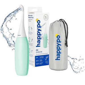 HappyPo The Original Portable Bidet - 300ml Peri Bottle for Moms, Women, and Anyone on The Go - Easy-Bidet 2.0 for Postpartum Care, Travel, Personal Hygiene - Poop Cleaning and Feminine Care (Mint)