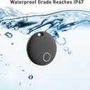 Air Tracker Tags-2 Pack [Apple MFi Certified] (iOS Only), Smart Bluetooth Tracker, Compatible with Apple Find My, Item Locator for Keys, Luggage, Wallet, Suitcase, Bags, IP67 Waterproof (Black)