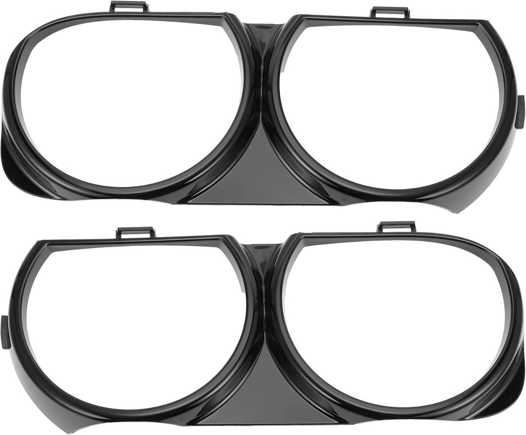 Headlight Trim Bezel for Dodge Challenger 2008-2014 No.68051527AA/68051526AA Front Left Right Headlamp Bezel Headlight Cover Decor Black 1 Pair