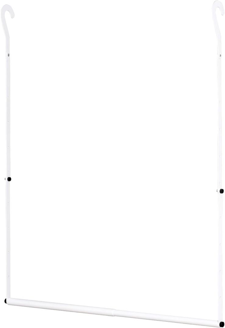 Closet Rod Extenders - White Adjustable Closet Hanging Bar, Width & Height Expandable Clothes Rod, Space-Saving Closet Organizer for Hanging Clothes, Easy Installation, 1 Pack (15.8-28")
