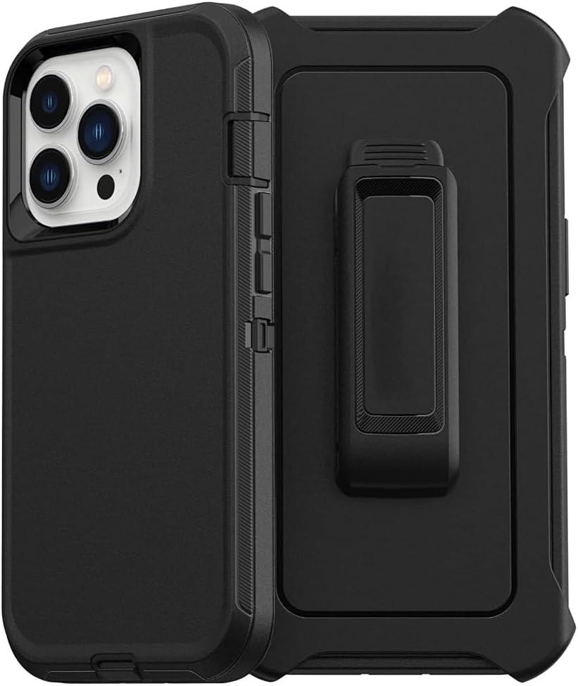 Defender Case Compatible with iPhone 13 Pro Defender Phone Case Screenless, Rugged & Durable, Black