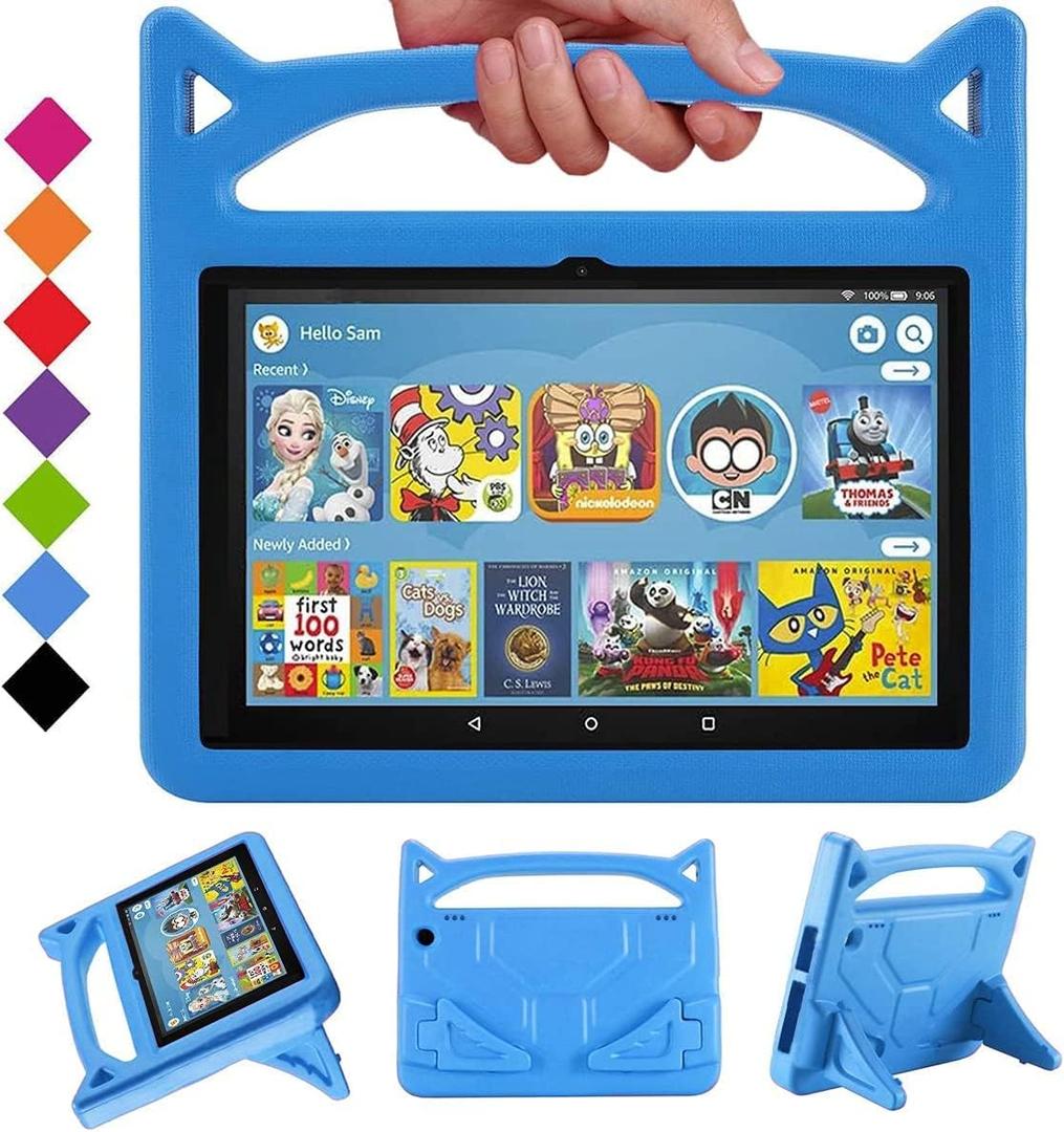All-New 8 inch Tablet Case (12th/10th Generation, 2024/2020 Release),Light Weight/Shock-Absorption/Anti Slip/High Impact/Handle Friendly Kids Case for All-New 8 inch Tablet (Blue)