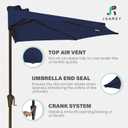 JEAREY 9ft Half Umbrella Outdoor Patio Umbrella Market Umbrellas with Crank, 1/2 Round Wall Umbrella 5 Sturdy Ribs UV Protection for Pool Garden Balcony Deck, Navy