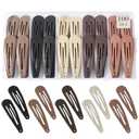 100Pcs Snap Hair Clips Hair Barrettes For Women Girls, No-Slip Metal Hair Snap Clips Accessories, Hairpins Matte 5 Colors, 2 x 0.55 Inch