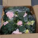 Sggvecsy 6Pcs 46.5Ft Artificial Rose Vine Fake Flower Garland Floral Garland Faux Silk Hanging Vine Rose Ivy Vines for Wedding Arch Party Wall Garden Ceremony Background Outdoor Decor (Pink)
