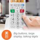 VTech SN5147 Amplified Corded/Cordless Senior Phone with Answering Machine, Big Buttons, 90dB Extra-Loud Ringer, 50dB Audio Assist, Call Blocker