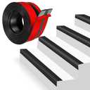 Black Vinyl Stair Nosing & Edge Protector - Self-Adhesive Non-Slip Stair Edging Trim, Waterproof Stair Nose Molding for Indoor/Outdoor Staircases (3.3Ft, Bullnose Design)