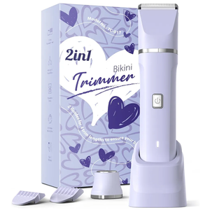Electric Razors for Women - IPX7 Waterproof, Painless, Portable Bikini Trimmer Shaver, Body & Pubic Hair Removal Machine, Womens Lady Shaving Trimmers for Legs, Private Area - Purple