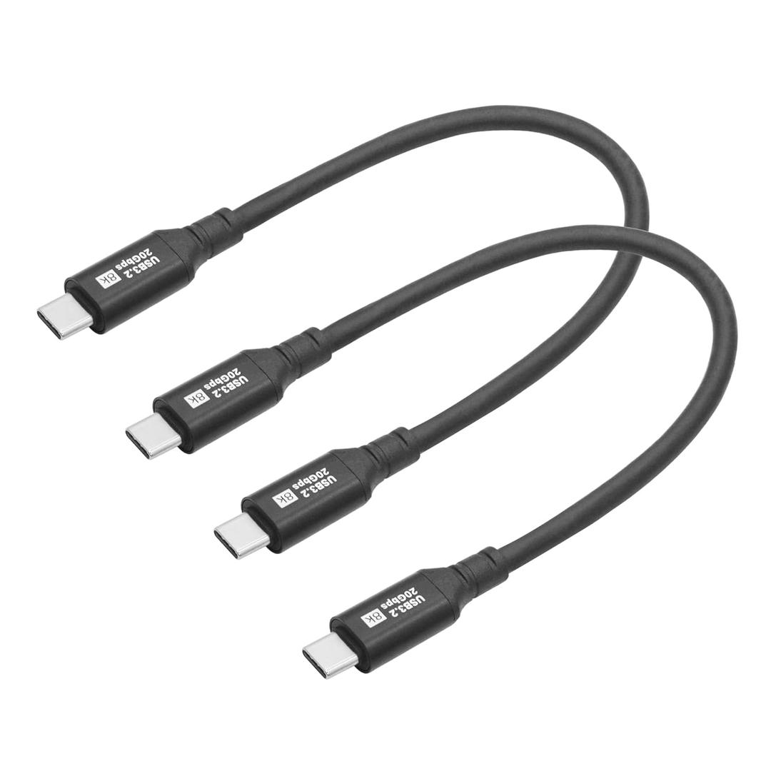 2 x 2Pcs PD100W USB C Charging Cable 9inch, USB Type C Male to USB Type C Type C Male Data Transmission Cable 20Gbps, 8K@60HZ High Resolution Full Featured Cable, for iPhone and More USB Type C Device