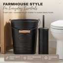 Autumn Alley Matte Black Farmhouse Bathroom Trash Can and Toilet Brush Set