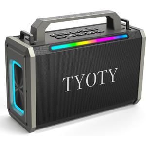Portable Bluetooth Speaker 80W Loud Wireless Outdoor Stereo Sound Deep Bass IPX5 Waterproof Big Powerful Large Party Speakers with Colorful LED Lights, TWS, EQ, AUX, USB for Home Travel Camping