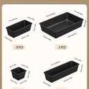 KEMETHY 25 PCS Plastic Drawer Organizers Set, 4 Sizes Vanity Organizer, Makeup and Desk Drawer Organizer Trays, Organization and Storage for Makeup, Bathroom, Kitchen Utensils and Office (Black)