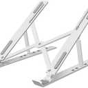 Adjustable Laptop Stand for Desk, Foldable Aluminum Laptop Holder with Cooling Design, Portable Laptop Riser for MacBook, Notebook, Tablet (White)