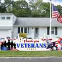 2 x Veterans Day Decorations, Thank You Veterans Yard Sign Banner Patriotic Decorations Memorial Day Hanging Banner for Happy Veteran Day Fence Decoration