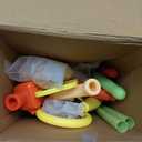 Sports Outdoors Play Set Toys - 5 in 1 Musical Jump Ring Toss Game Stomping Launch Rocket Launcher Basketball Throw for Kids - Indoor Outside Obstacle Avoidance Gifts for Toddlers Ages 4-8 8-13