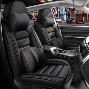 Full Set Car Seat Covers for Mazda CX-5 2013-2026, Waterproof Stain-Resistant Seat Cover, Premium Nappa Leather Seat Protectors with Storage Pockets(Luxury 5 Seats/Black)
