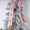 LaRibbons Christmas Wired Ribbon 2.5 inch Double Faced Red HO and Striped Christmas Ribbon for Tree Garland, Wreath Bow, Xmas Crafts Decorations, 2 Rolls 10 Yards Total