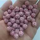 200pcs Rhinestone Clay Beads for Jewelry Making 4mm Shiny Crystal Disco Ball Polymer Clay Round Loose Beads Bulk for DIY Craft Bracelet Necklace Earring,(Pink)