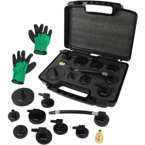 Brake Bleeder Adapter 10-Piece, Master Cylinder Bleeder Cap, Brake Fluid Bleeder Adapter Kit Compatible for Benz BMW Ford VW Honda More