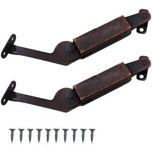 MC MEICHUANG Spring Lid Support Hinges Iron Hinge Support with Soft Close for Wooden Box, Cabinet Door, Left + Right