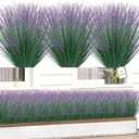 40 Bundles Fake Grass Plants Artificial Plants Outdoor Faux Plants Tall Shrubs Wheat Grass Greenery Stems UV Resistant Onion Grss For Outside Planters Indoor Room Vase Home DecorGreen Purple Tail