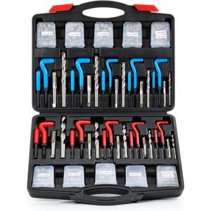 Orion Motor Tech Thread Repair Kit, SAE and Metric Helicoil Repair Kit with HSS Drill Bits Inserts Taps Break Off Tools, Rethreading Tools in 1/4" 5/16" 3/8" 7/16" 1/2" & M5 M6 M8 M10 M12 Sizes