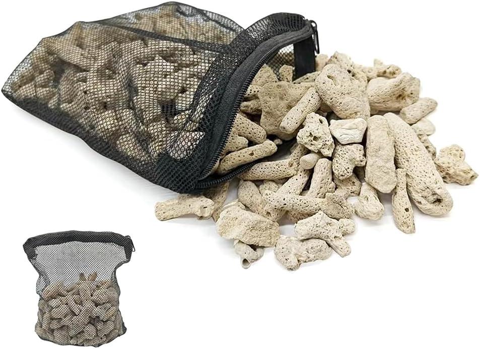 2.2lb/1000g Crushed Coral for Freshwater Aquarium PH-Adjusting Bio-Filter Media Bags Reusable Aquarium Filter Material