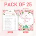 Bridal Shower Games, Blush Pink Floral Wedding Party Games, The Wedding Shoe Game - Bachelorette Party Games, Engagement Party Game Ideas, Tea Party Decor Supplies Favors, (25 Cards) -03