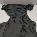 2026 Satin Cap Sleeve Cowl Back Summer Dresses for Women Elegant Ruched Waist Wedding Guest Midi Dress (X-Small, Black)