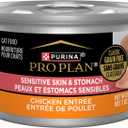 Purina Pro Plan Sensitive Skin and Sensitive Stomach Cat Food Wet Pate, Grain Free Chicken Entree - (Pack of 24) 3 oz. Cans, BB MAY 2028