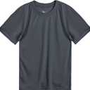 Kanu Surf Boys' Short Sleeve UPF 50+ Rashguard Swim Shirt (6, Solid Charcoal)