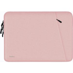 Laptop Sleeve Case, Shockproof Protective Computer Sleeve Cover with Accessories Pocket, Water Resistant Traveling Carrying Laptop Bag Compatible for 15.6 inch MacBook Dell HP Acer Lenovo, Pink