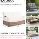 Outdoor Couch Cover Waterproof Heavy Duty Patio Furniture Covers, 76W x 32.5D x 33H Inches 3 Seater Outdoor Sofa Cover (Beige)