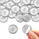 Berirexrion Silver Wax Seal Sticker - 100 PCs Eucalyptus Wax SealStickers for Wedding Invitation Party Adhesive Botanical Envelope Seals Sticker for Christmas Thanksgiving Birthday Gifts Wrapping
