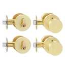 Goldenwarm Gold Door Knobs with Deadbolt, Heavy Duty Zinc-Alloy Brushed Gold Exterior Door Knobs Lock Set, Brushed Brass Front Doorknobs and Deadbolt Set(2 Pack)