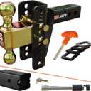 PSAUTO Adjustable Ball Mount Trailer Hitch 2-inch Receiver, 6-inch Drop, 20,000 LBS, 2 and 2-5/16 inch Balls - Gooseneck