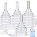 Hoolerry 100 pcs Small Funnel for Filling Small Bottles Clear Plastic Mini Funnels for Lab Bottles Essential Oils Sand Art Bottles Skin Products Perfumes Spices(1.22 '')