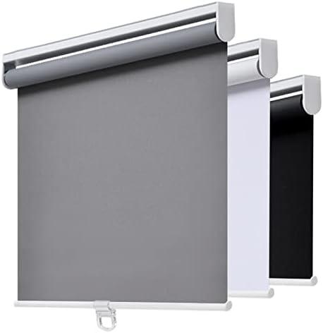 AOSKY Cordless Roller Shades Blackout Blinds for Windows Room Darkening Rolled Up Shades with Spring System, UV Protection Window Shades Door Blinds for Home and Office (38" W x 72" H, Grey)