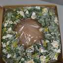 Sggvecsy White Daisy Wreath 24 Inch with Fake Silk Floral Green Eucalyptus Leaves and Lavender for Spring Summer Front Door Window Wall Wedding Farmhouse Festival Decor