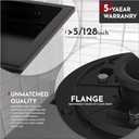 6 Inch Square Shower Floor Drain with Flange,Quadrato Pattern Grate Removable,Food-Grade SUS 304 Stainless Steel,Watermark&CUPC Certified,Matte Black