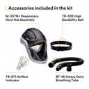 3M PAPR Respirator, Versaflo Powered Air Purifying Respirator Kit, TR-300N+ HIK, Heavy Industry, Hard Hat Assembly, All-in-One Respiratory Protection for Particulates, NIOSH Approved, Grinding, 1 Count