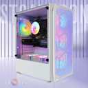 STGAubron Gaming Desktop PC, Radeon RX 5600 XT 6G GDDR6, Intel Core i5 3.2G up to 3.6G, 16G RAM, 512G SSD, 600M WiFi, BT 5.0, RGB Fan x 6, Windows 11 Home, White