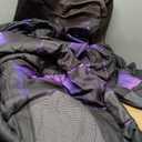 Geometric Violet Black Queen Comforter Set,Light Honeycomb Bedding Set 7 Piece in A Bag,Bed Sheet Set Geometry Decor,Microfiber Lightweight All Season (Purple)