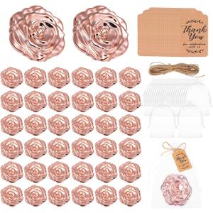 36 Sets Quinceanera Party Favors for Guests Rose Gold Compact Mirror Bulk for 15th Birthday Sweet Souvenir Gifts with Thank You Cards for Wedding Reception Party