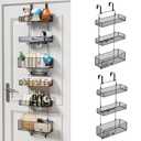 HapiRm Over Door Organizer Storage - Separable Door Organizer Hanging with 6 Metal Large Capacity Baskets for Bathroom Bedroom Kitchen Pantry Closet (Black)