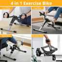 Pedal Exerciser Desk Exercise Bike Leg and Arm Exercise Bike with LCD Monitor Foldable and Porable (Black/Grey)