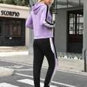 Marvmys Women's 2 Piece Tracksuit Set Full Zip-Up Hoddie Sweatsuits Color Block Jogging Suits with Pockets (Purple)